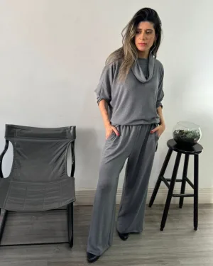 Conjunto Paula em Lanzinha - Cinza
