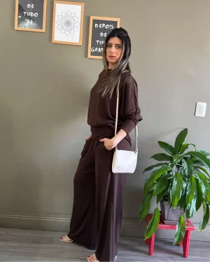 Conjunto Paula em Lanzinha - Marrom