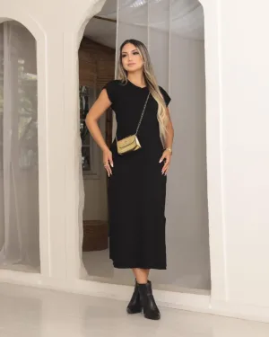 Vestido Elaine em Moletinho – Preto